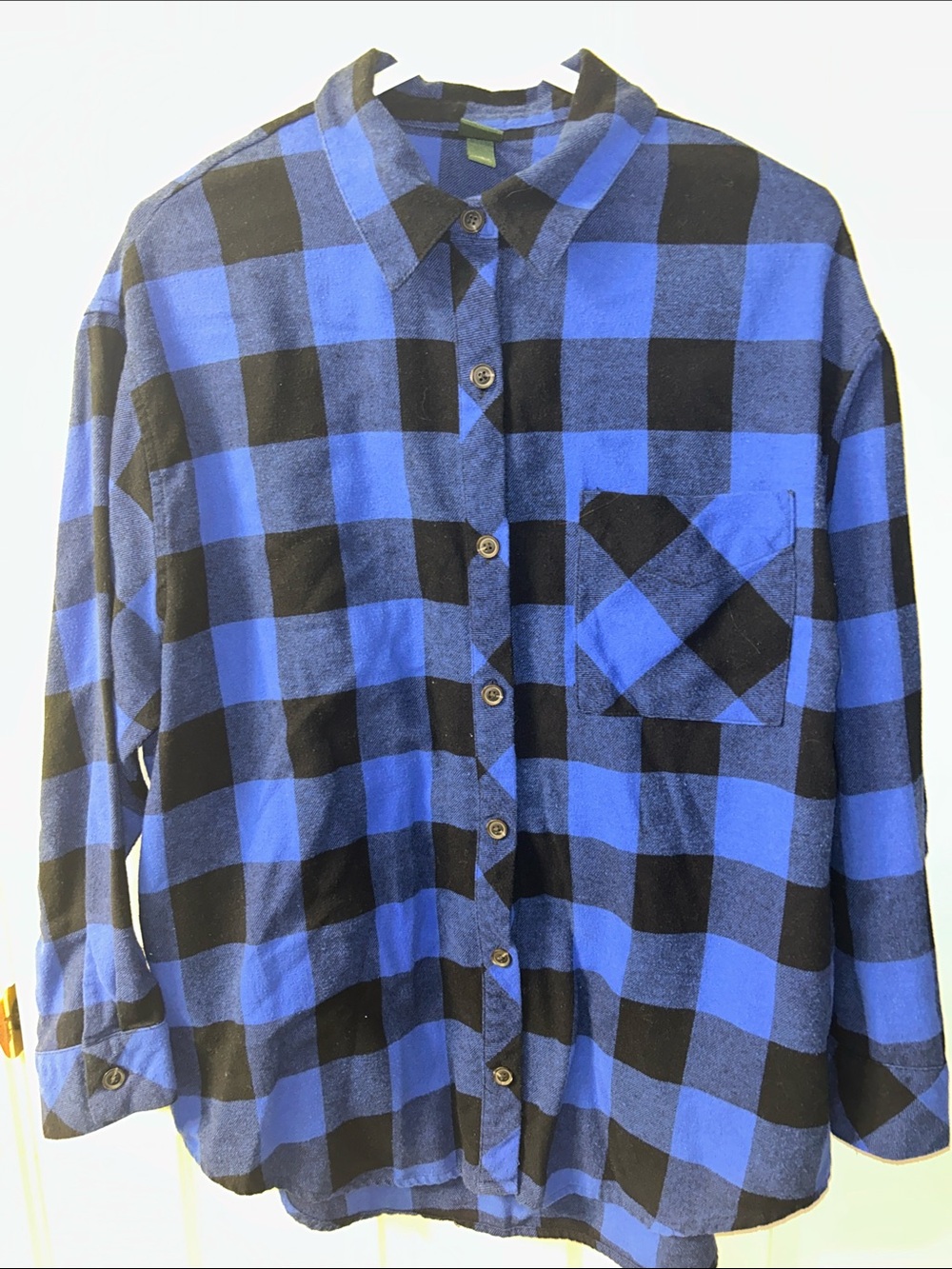 wild fable Blue and Black Plaid Button-Up Shirt